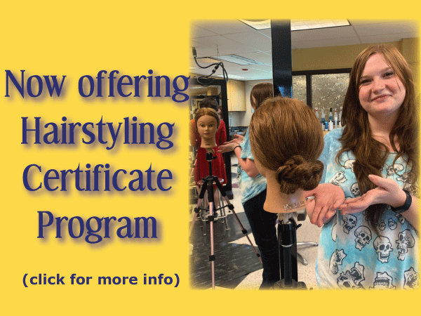 Now enrolling for Hairstyling - Click for more details